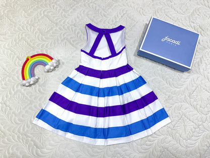 Jacadi Purple & Blue Striped Dress