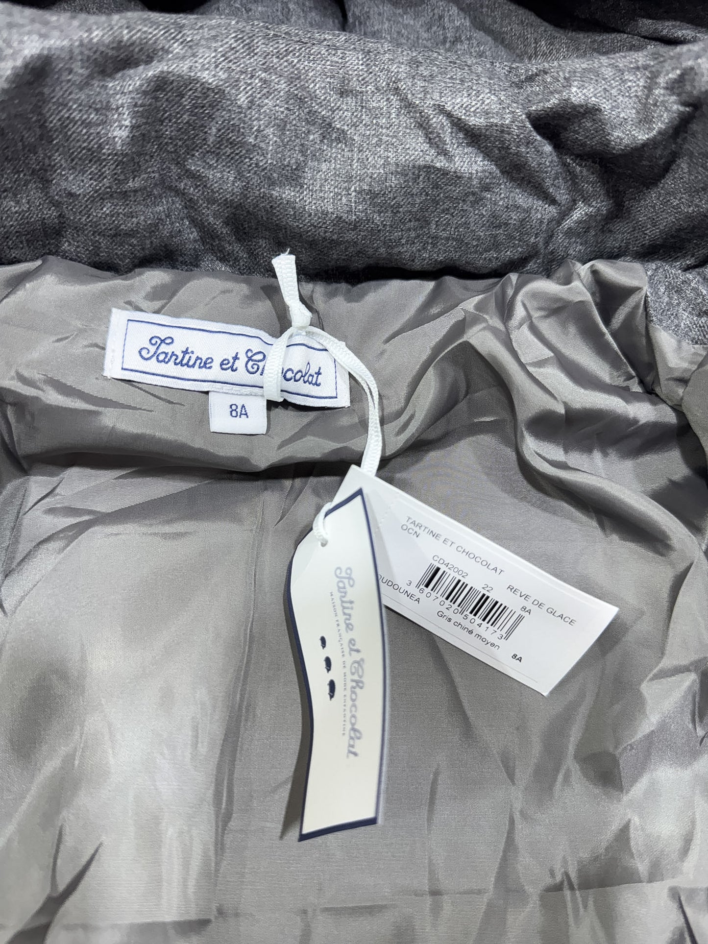 Tartine et Chocolat Grey Long Puffer Jacket