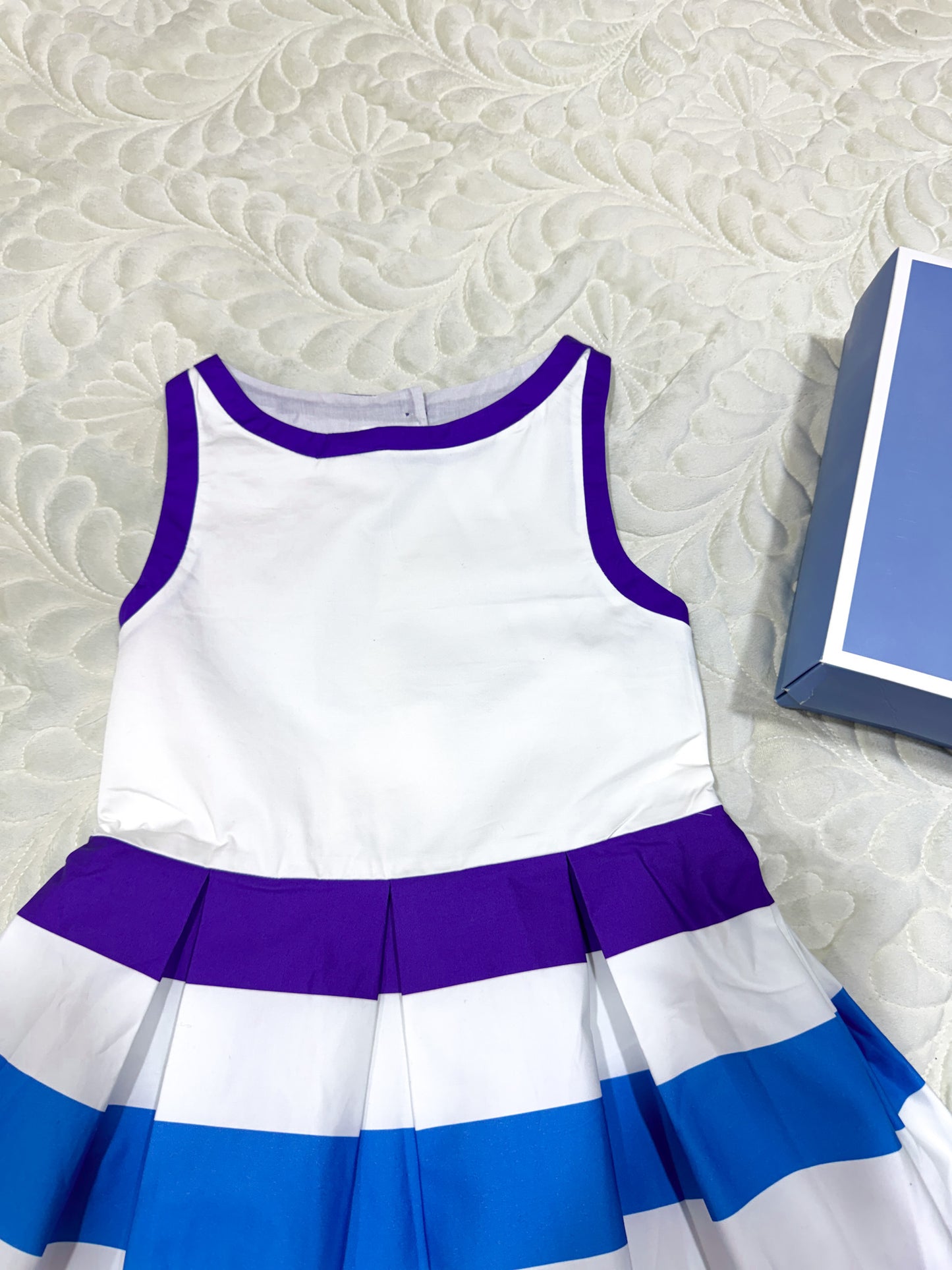 Jacadi Purple & Blue Striped Dress