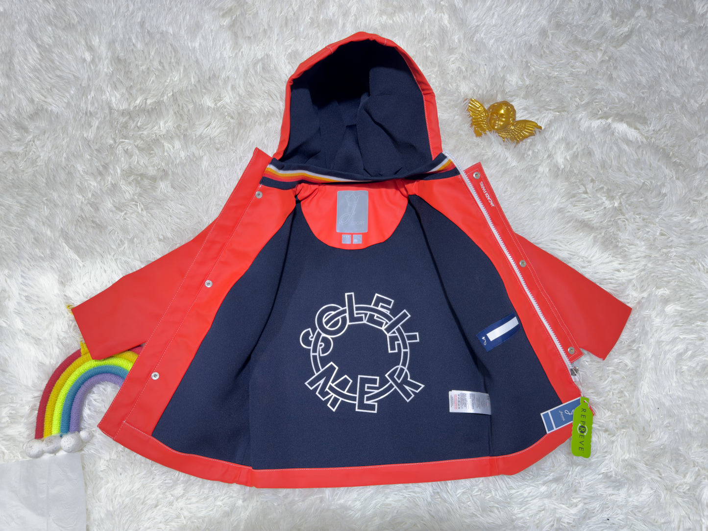 Jacadi Imperméable à capuche rouge-orangé