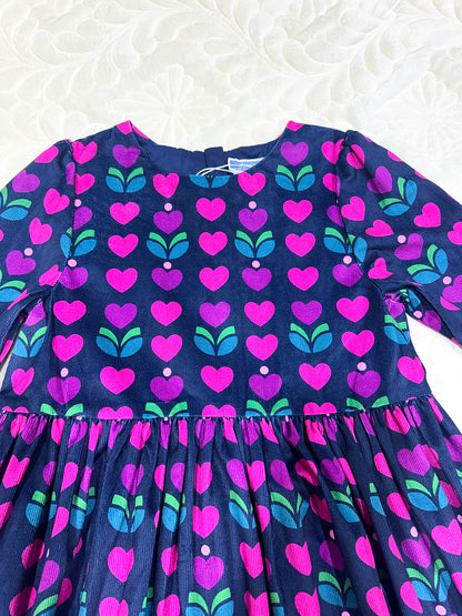 Robe imprimée cœur et tulipe marine Jacadi pour fille