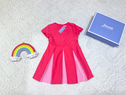 Jacadi Fuchsia & Pink Colorblock Pleated Dress