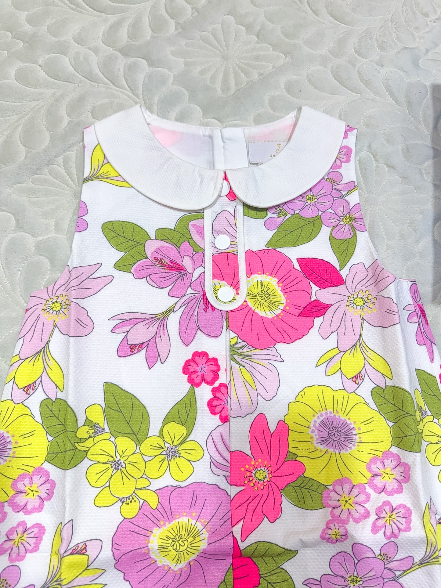 Jacadi Floral Peter Pan Collar Dress