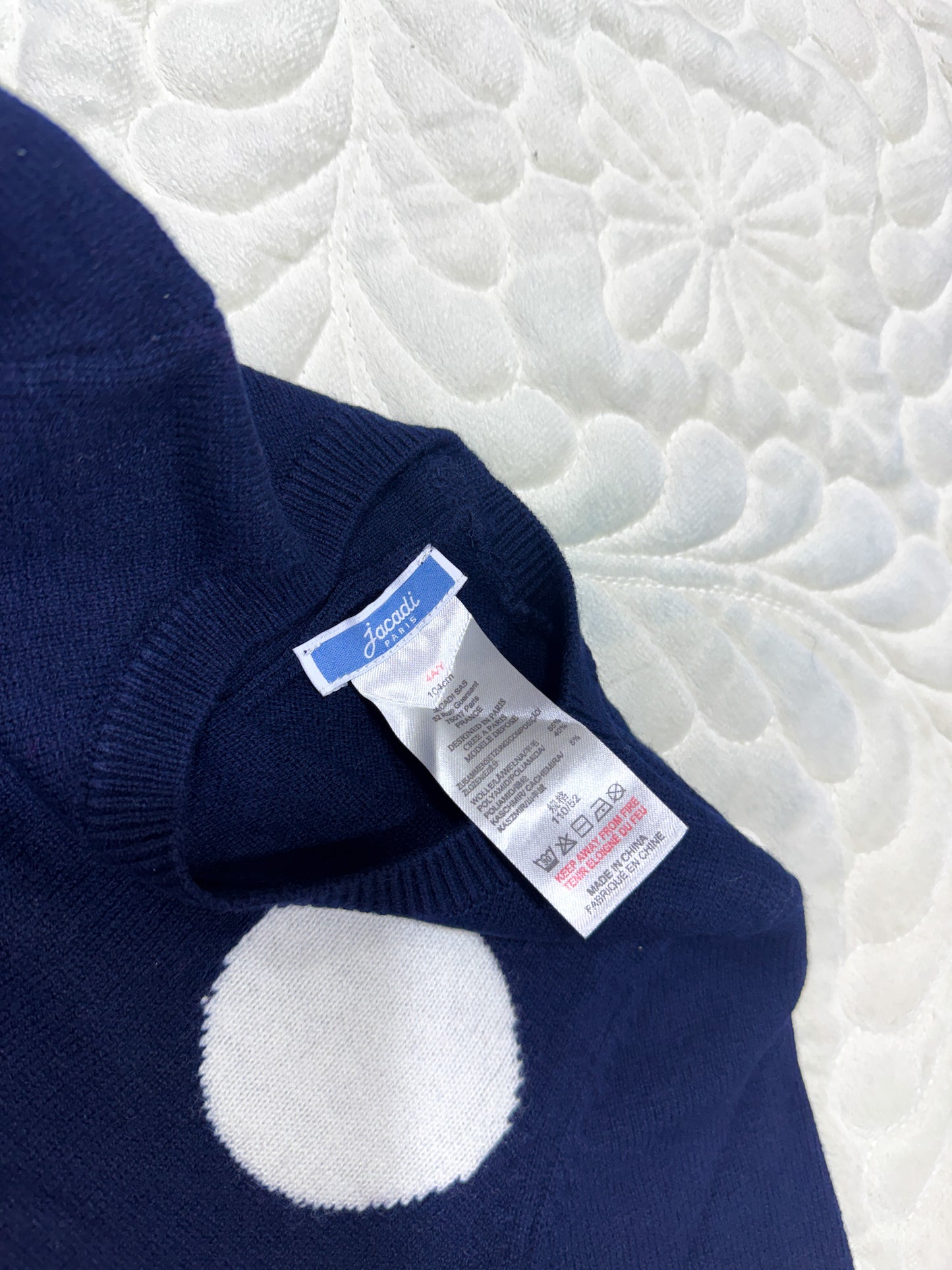 Jacadi Girls Navy Cashmere-Blend Knit Dress