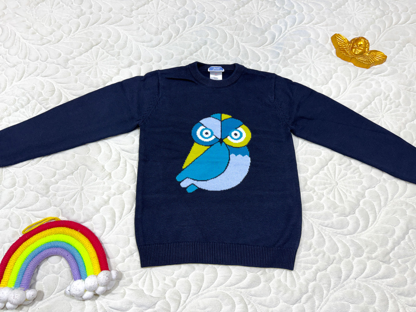 Jacadi Boys Navy Owl Intarsia Sweater
