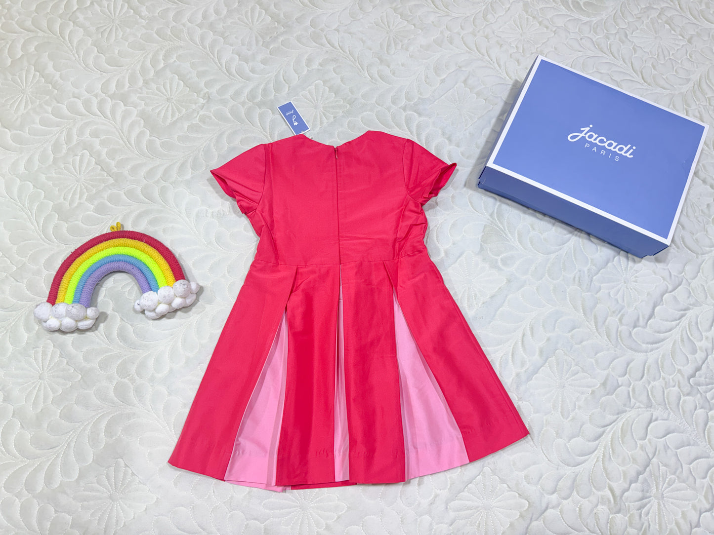 Jacadi Fuchsia & Pink Colorblock Pleated Dress