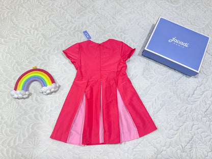 Jacadi Fuchsia & Pink Colorblock Pleated Dress