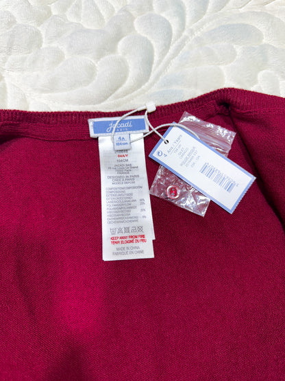 Jacadi Gilet fille rouge bordeaux à volants