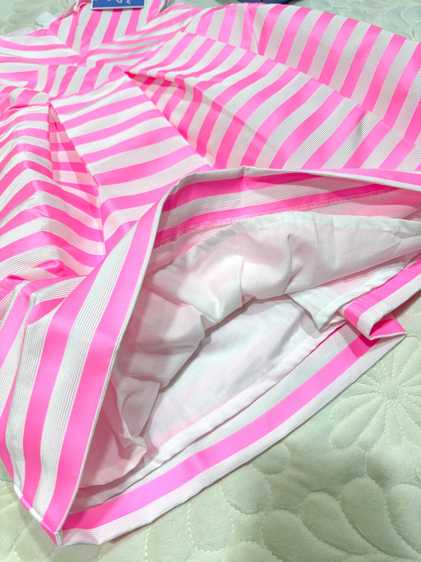Robe rayée rose et blanche Jacadi