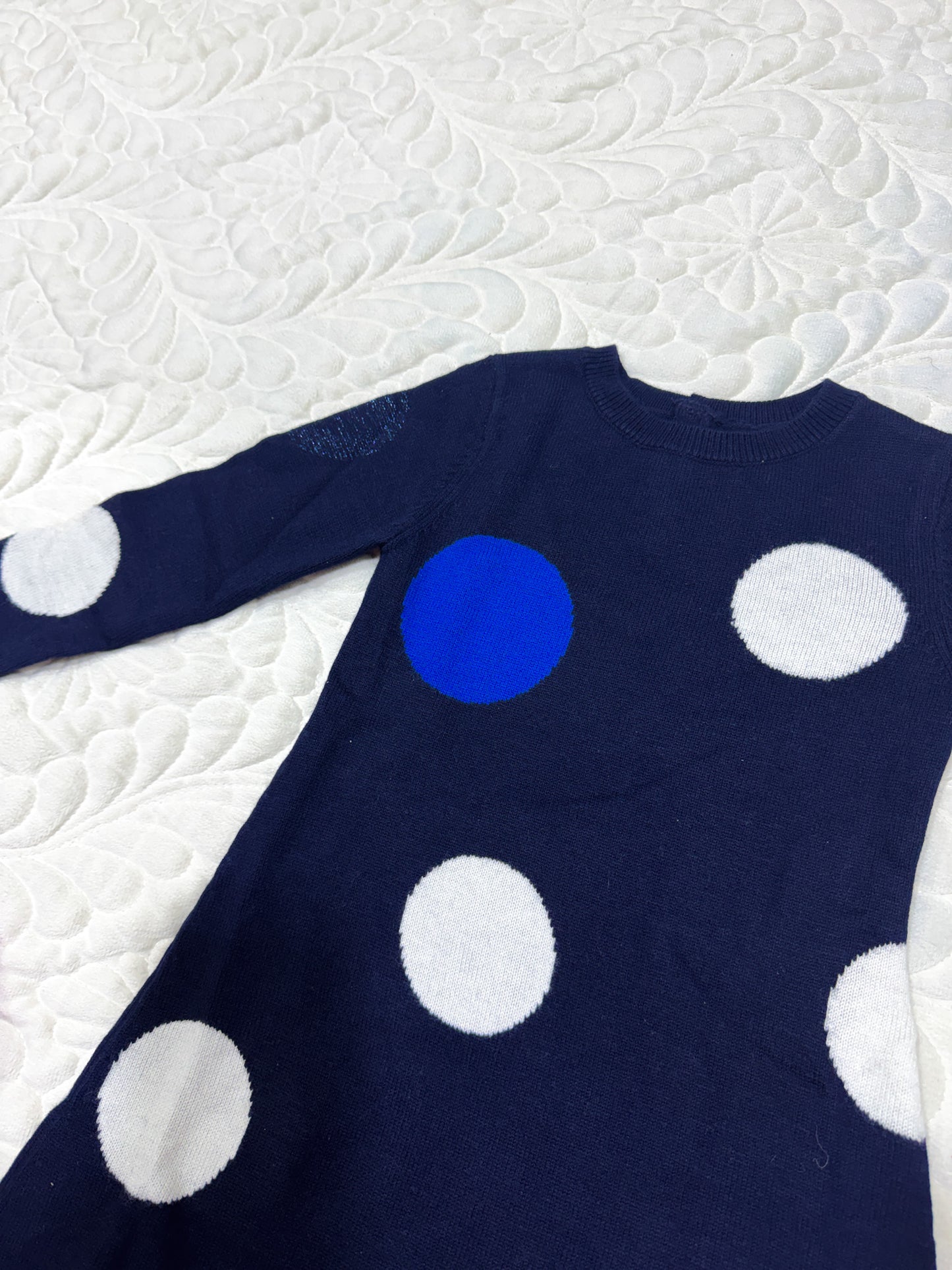 Jacadi Girls Navy Cashmere-Blend Knit Dress
