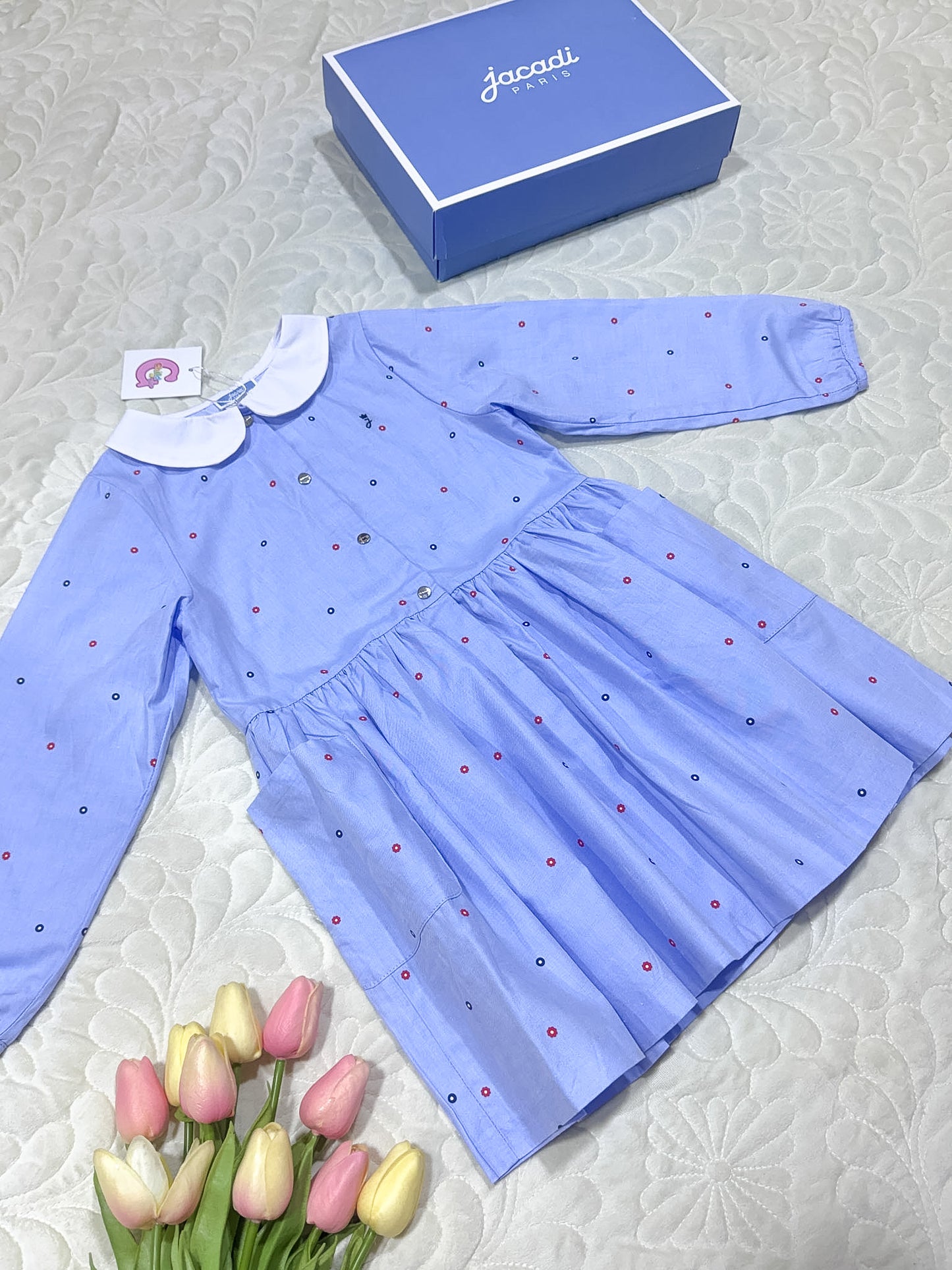 Jacadi Girls Polka Dot Apron Dress