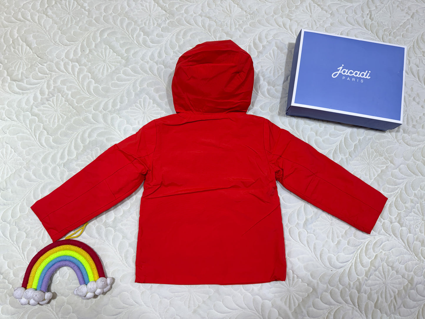 Parka coupe-vent à capuche orange-rouge Jacadi garçon
