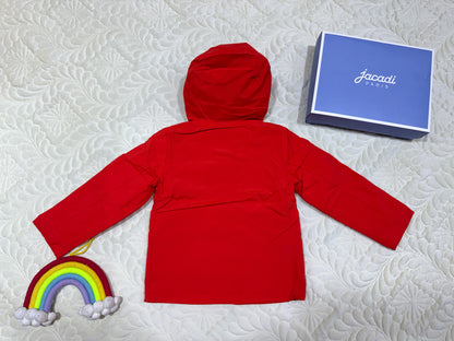 Parka coupe-vent à capuche orange-rouge Jacadi garçon