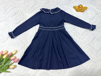 Baker by Ted Baker Navy Scallop Collar Dress