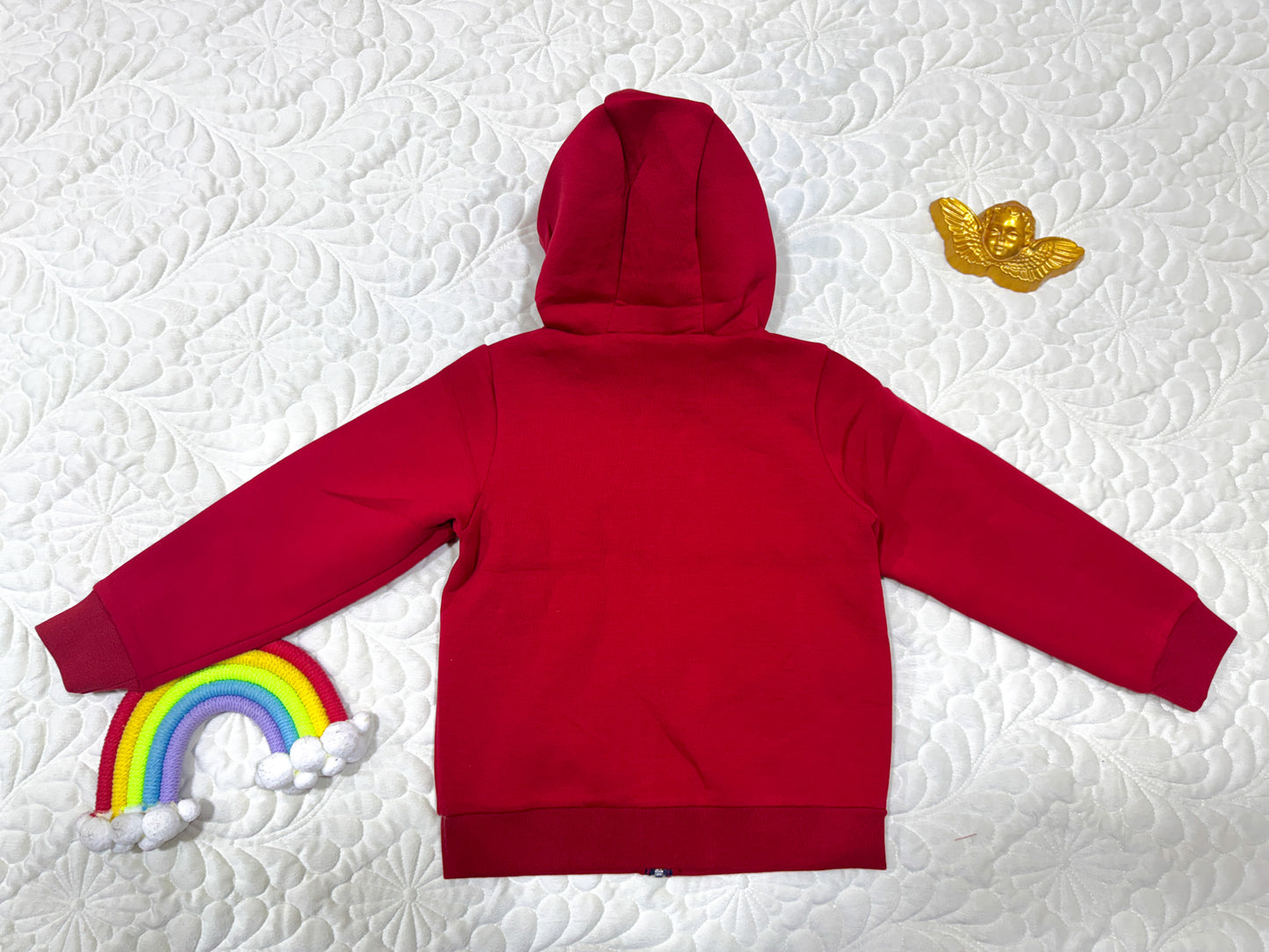 Doudoune hybride matelassée à capuche rouge Jacadi