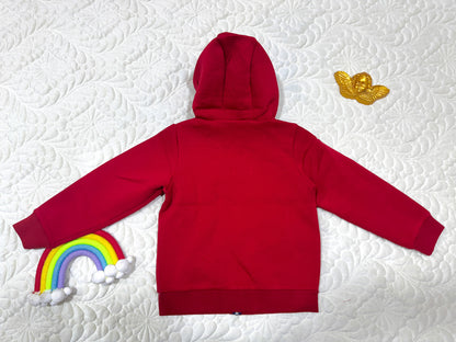Doudoune hybride matelassée à capuche rouge Jacadi