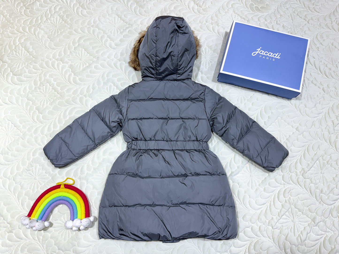 Doudoune Jacadi pour filles avec capuche en fausse fourrure