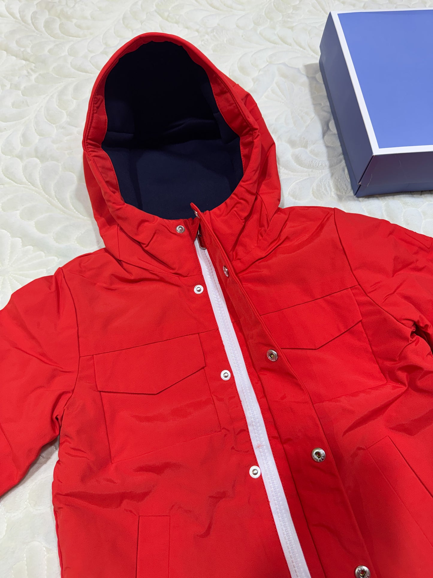Parka coupe-vent à capuche orange-rouge Jacadi garçon