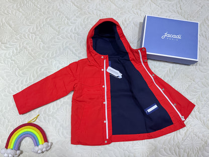 Parka coupe-vent à capuche orange-rouge Jacadi garçon