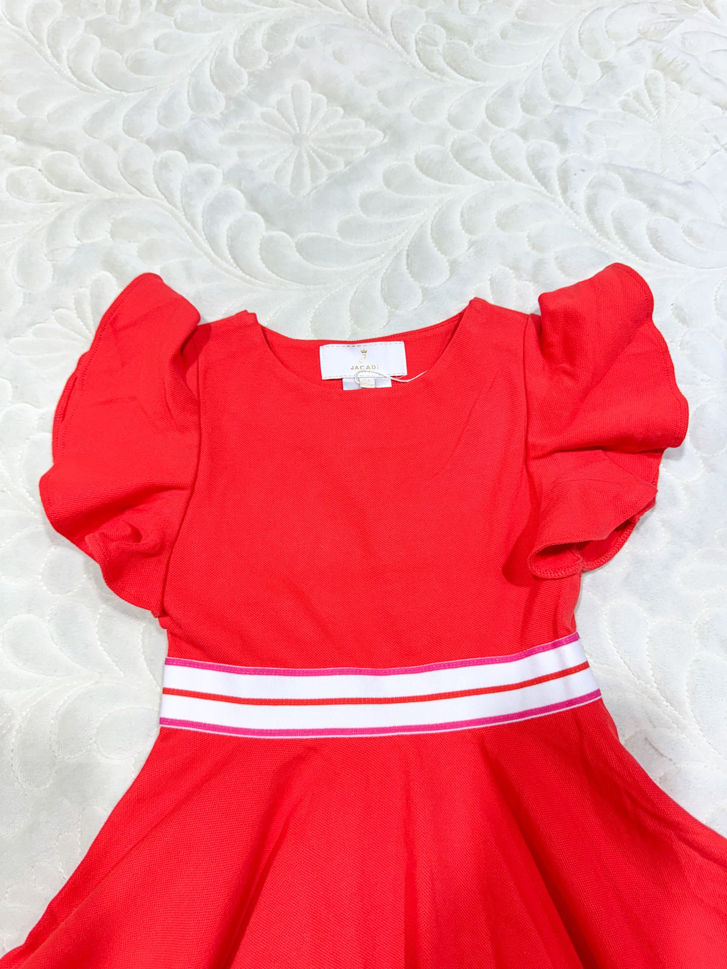 Robe ajourée à volants orange Jacadi