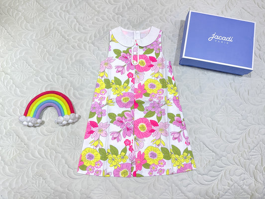 Jacadi Floral Peter Pan Collar Dress