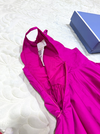 Robe de soirée Jacadi fuchsia festonnée