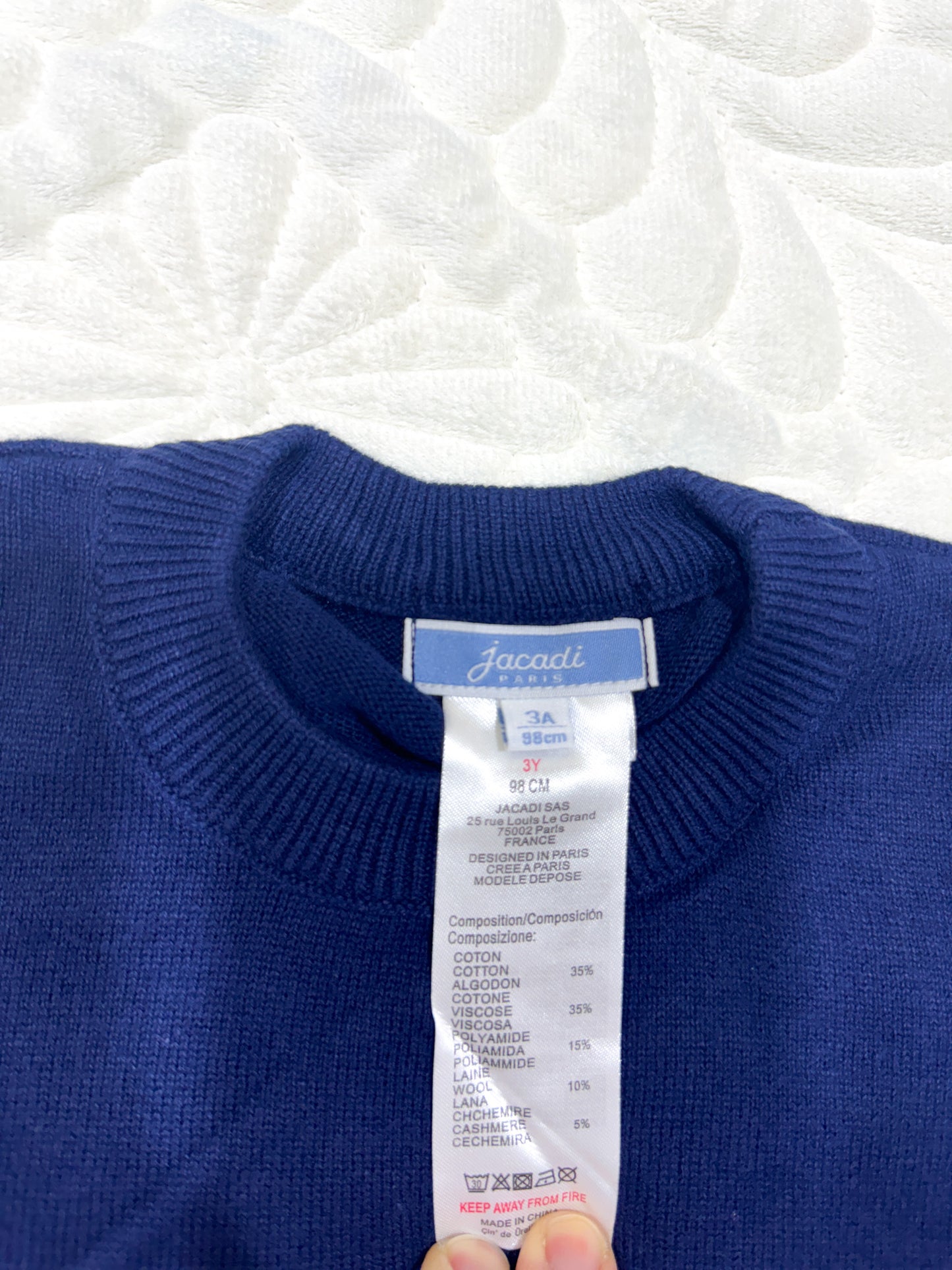 Jacadi Boys Navy Cashmere-Blend Sweater