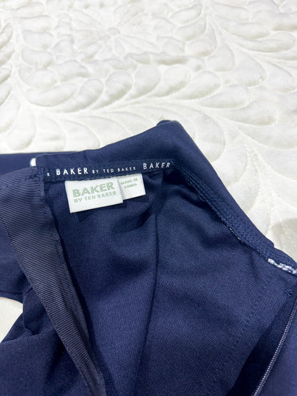 Baker by Ted Baker Navy Scallop Collar Dress