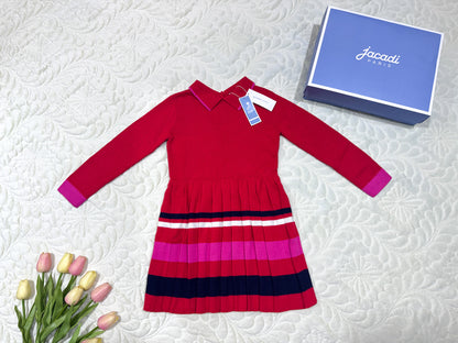 Robe plissée en maille rouge Jacadi