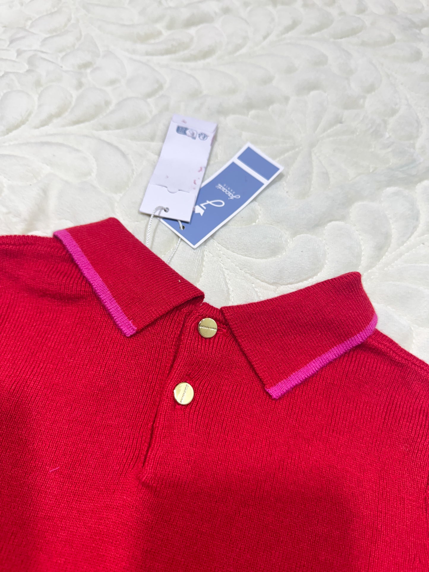 Robe plissée en maille rouge Jacadi