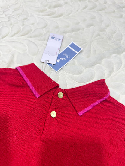 Robe plissée en maille rouge Jacadi