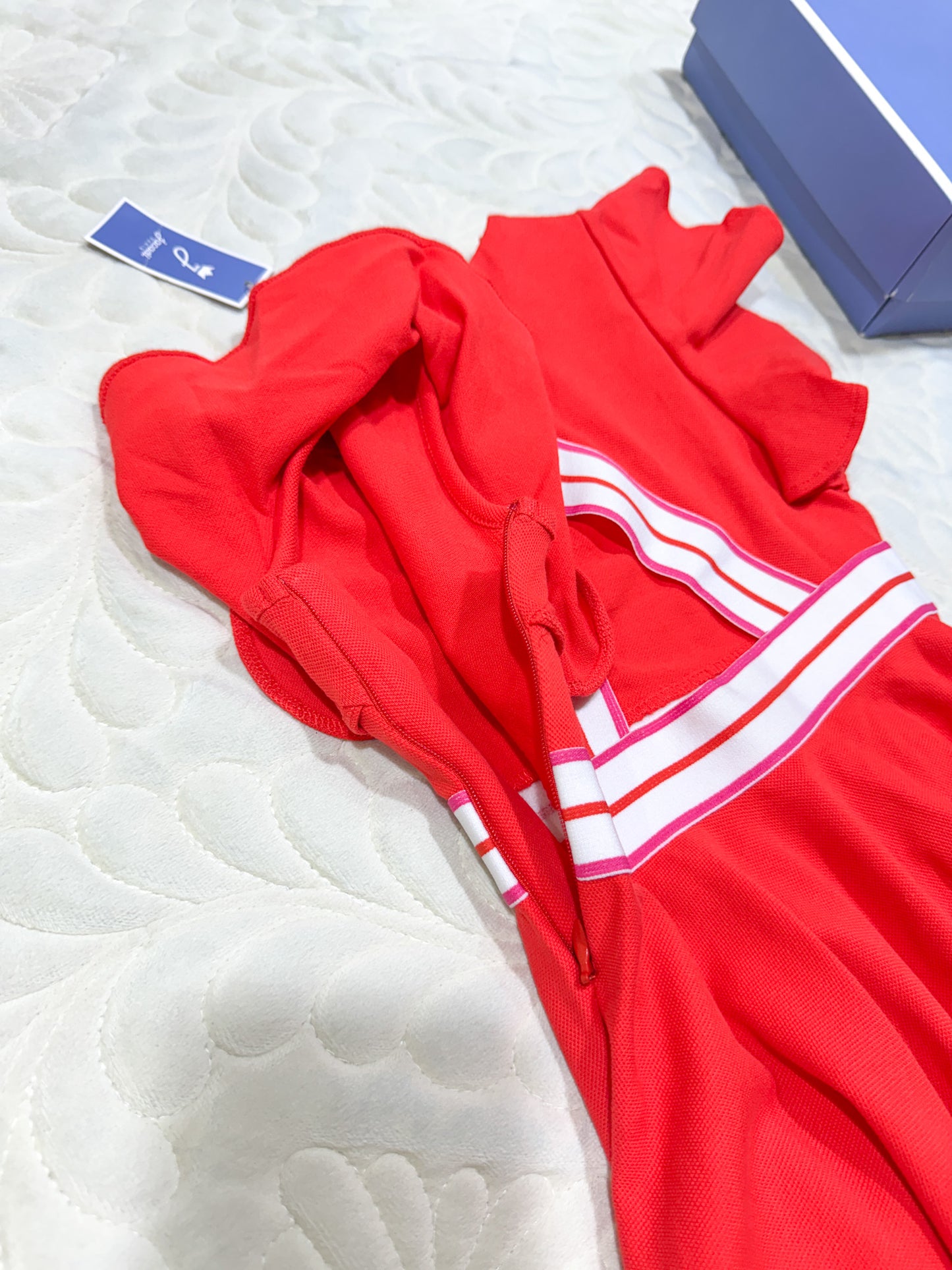 Robe ajourée à volants orange Jacadi
