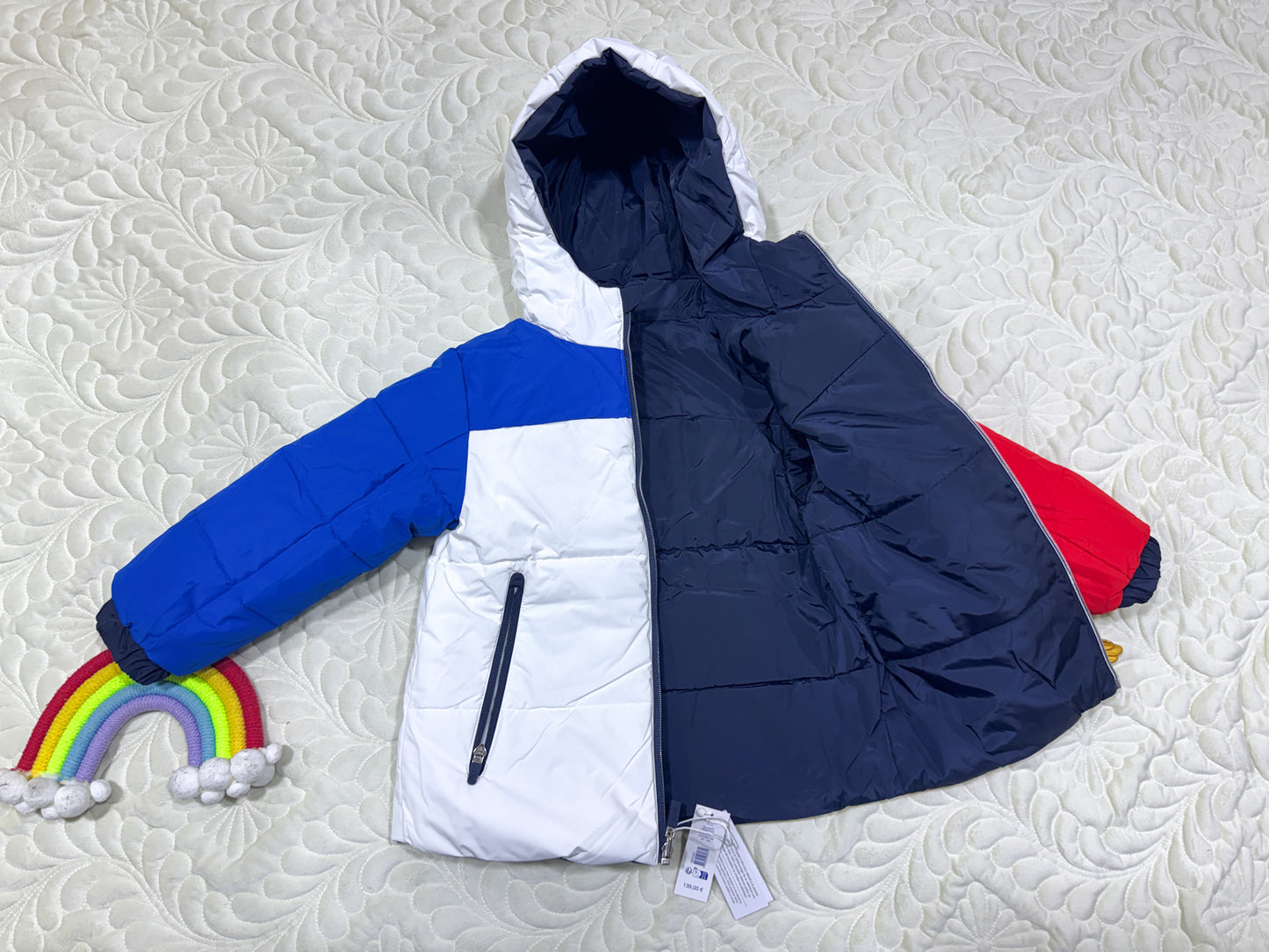 Doudoune de sport réversible marine et tricolore Jacadi