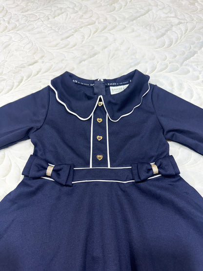 Baker by Ted Baker Navy Scallop Collar Dress