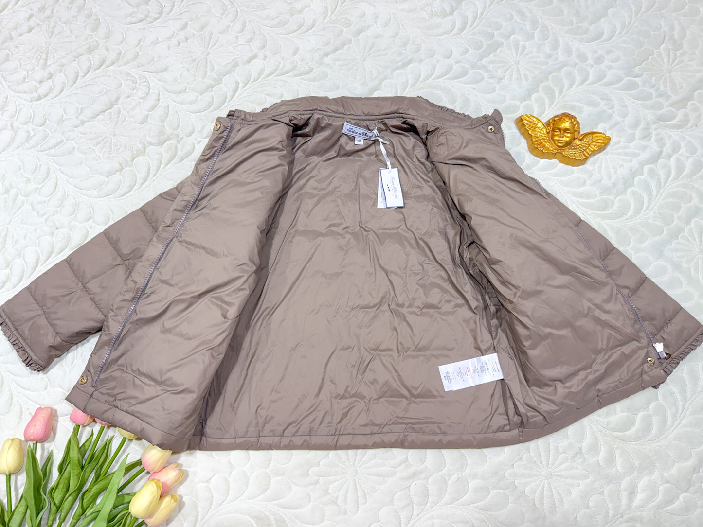 Tartine et Chocolat Beige Quilted Jacket
