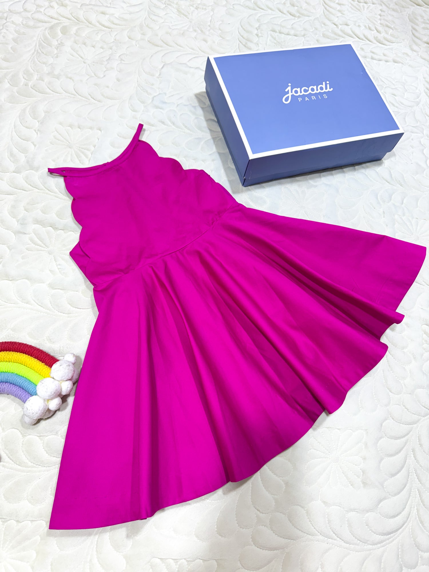 Jacadi Fuchsia Scalloped Party Dress