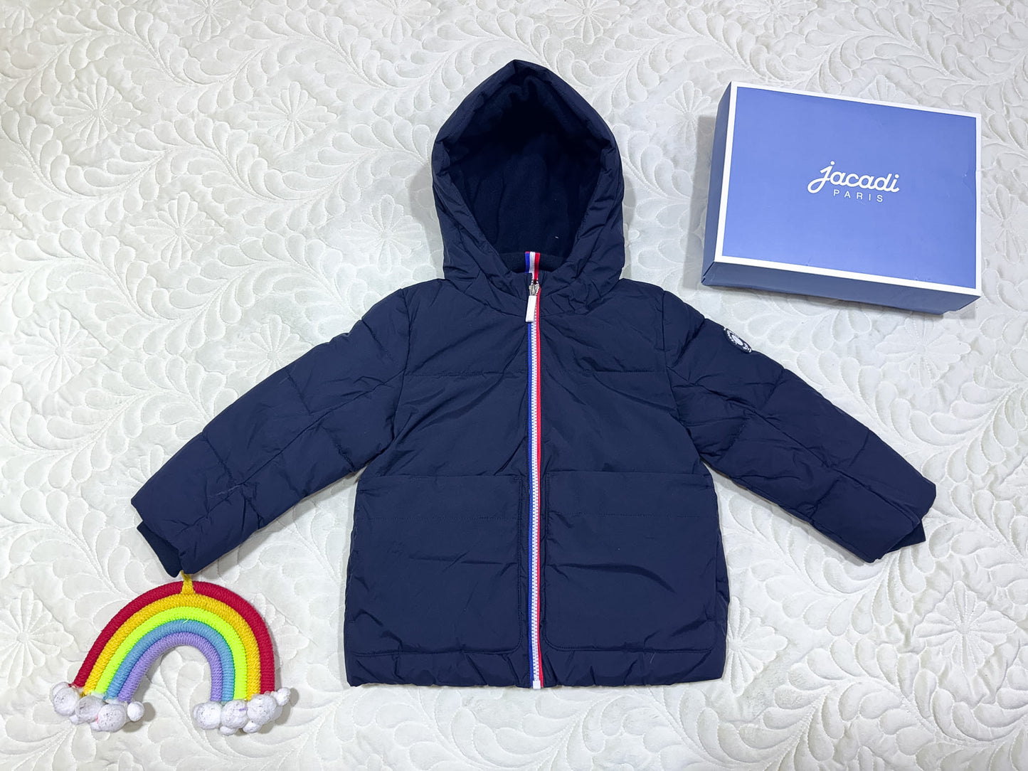 Doudoune tricolore bleu marine Jacadi
