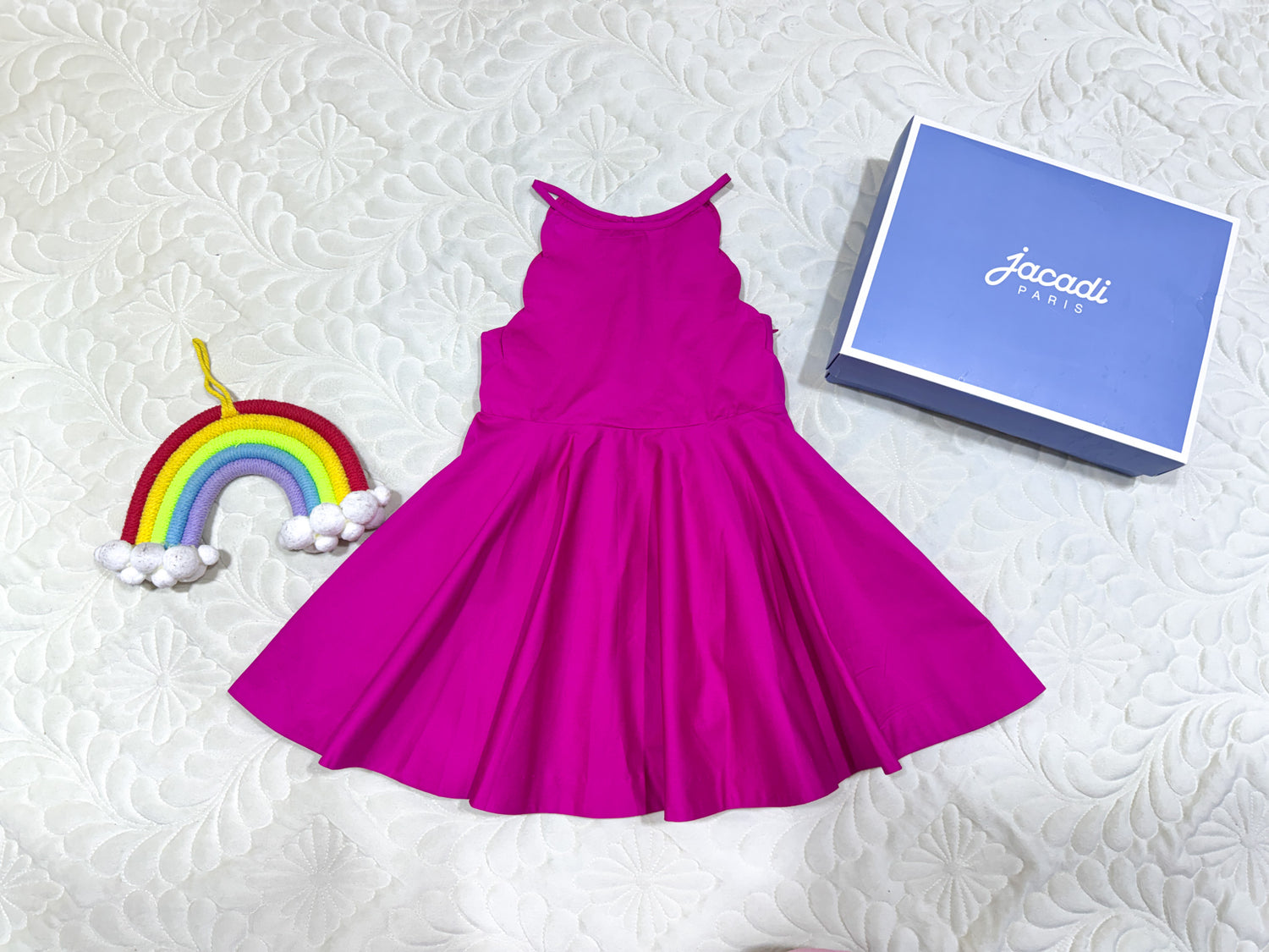 Jacadi Fuchsia Scalloped Party Dress