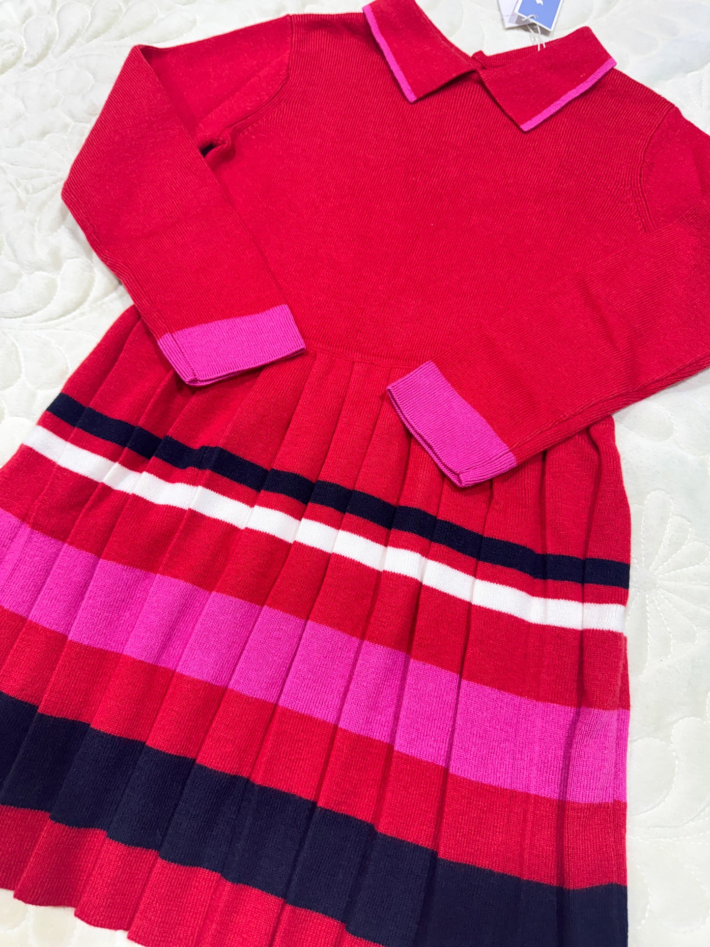 Robe plissée en maille rouge Jacadi