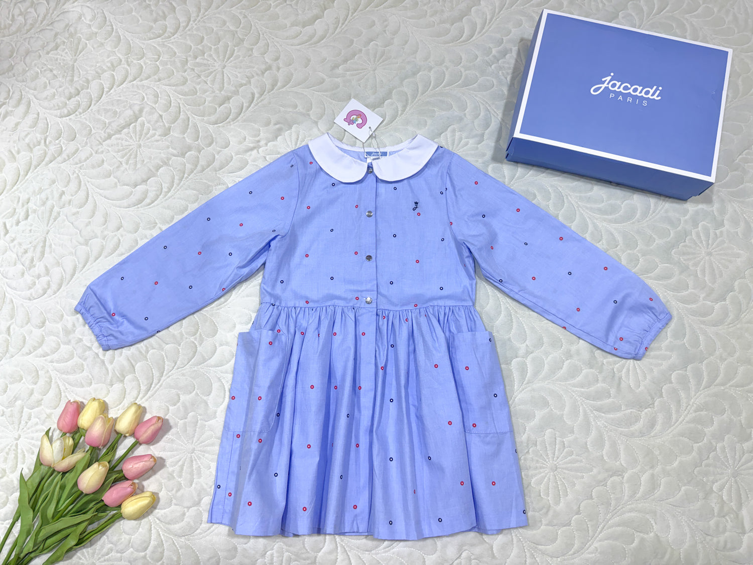 Jacadi Girls Polka Dot Apron Dress