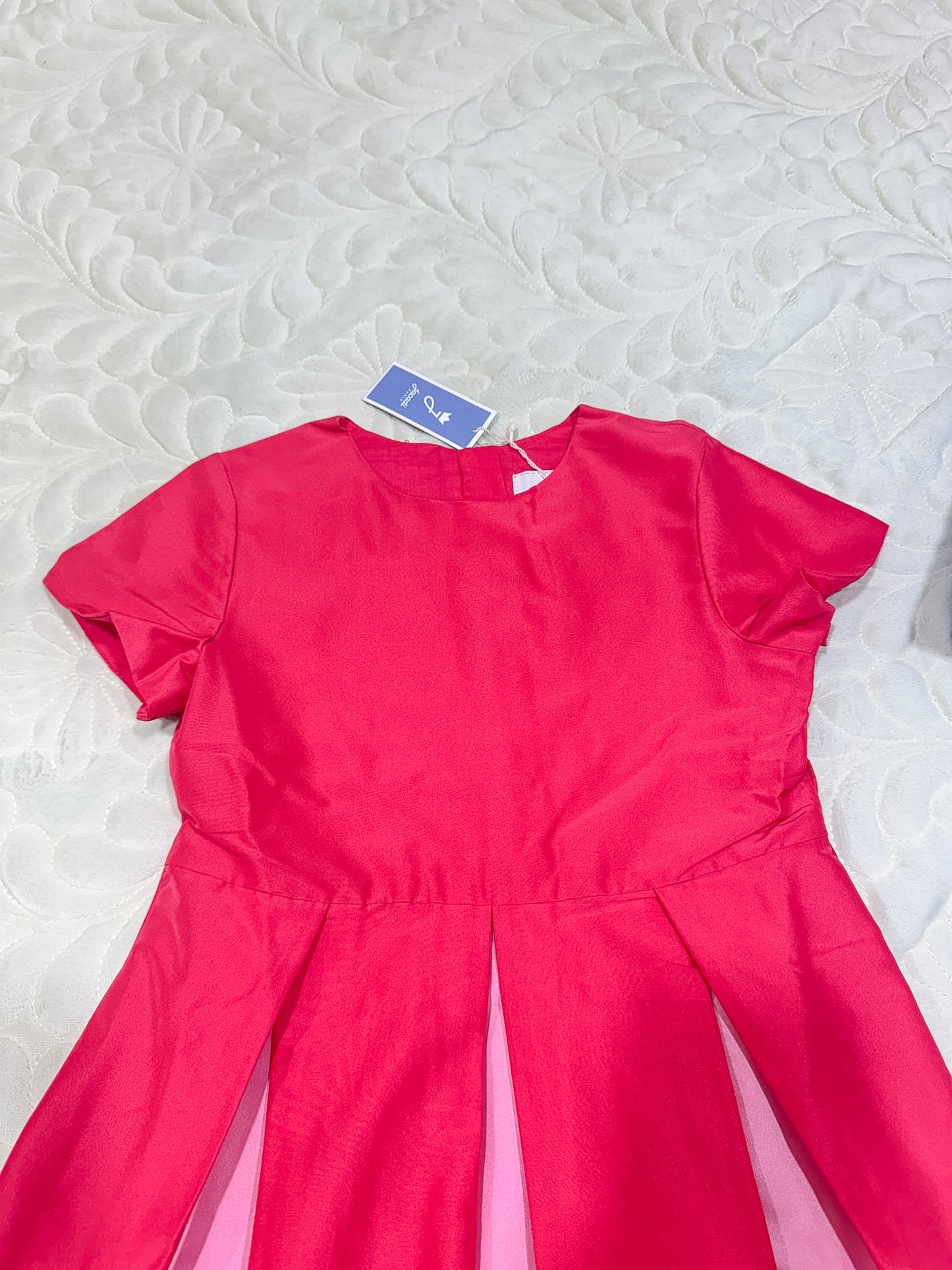 Jacadi Fuchsia & Pink Colorblock Pleated Dress