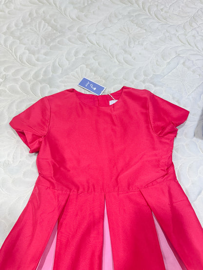 Jacadi Fuchsia & Pink Colorblock Pleated Dress