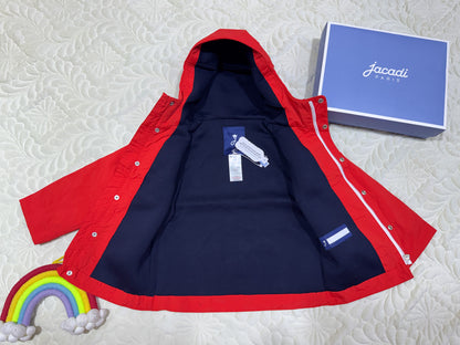 Parka coupe-vent à capuche orange-rouge Jacadi garçon