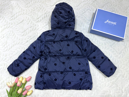 Jacadi Navy Floral Winter Puffer Jacket