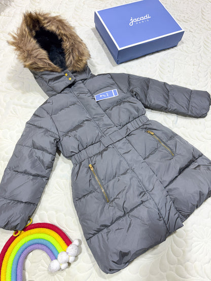 Doudoune Jacadi pour filles avec capuche en fausse fourrure