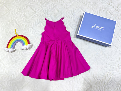 Robe de soirée Jacadi fuchsia festonnée