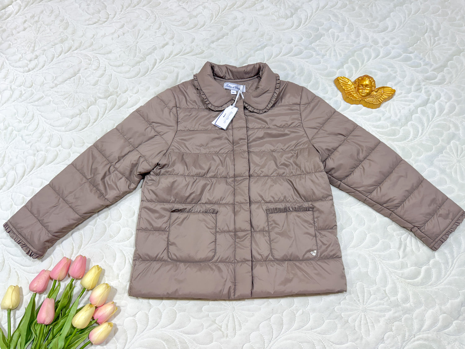 Tartine et Chocolat Beige Quilted Jacket