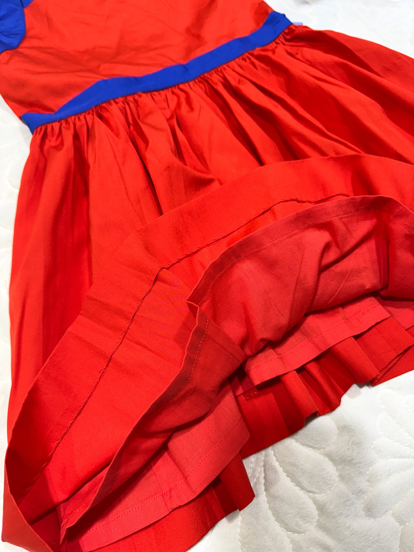 Robe sans manches Jacadi pour filles, orange-rouge et bleue
