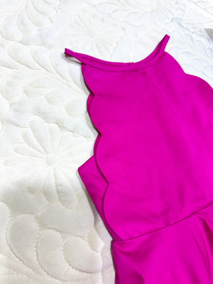 Robe de soirée Jacadi fuchsia festonnée