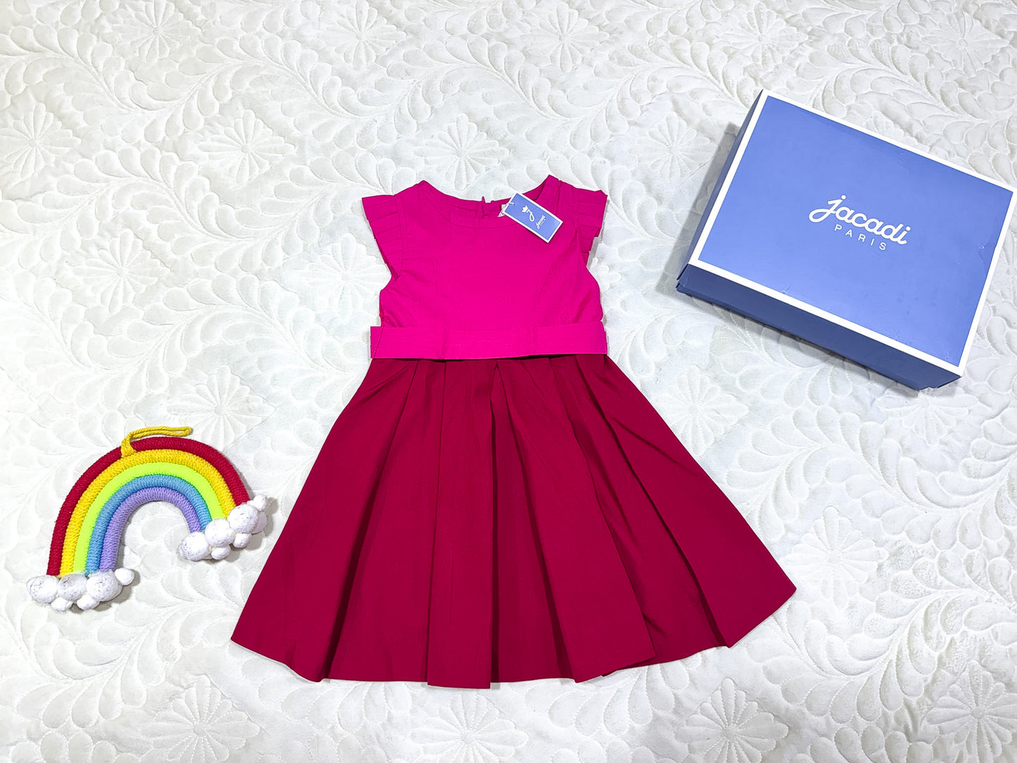 Robe Jacadi rose et bordeaux